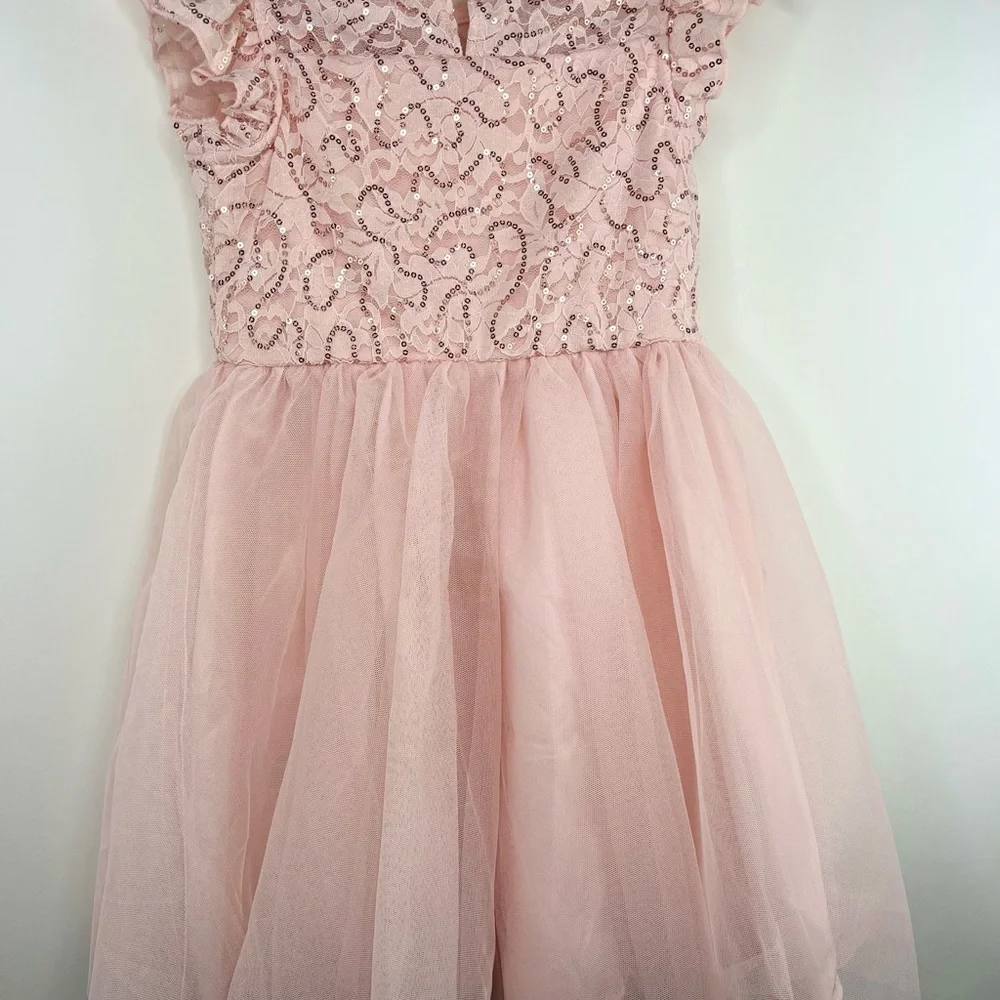 Girls' Flutter Sleeve Dress - Cat & Jack  Blush Pink